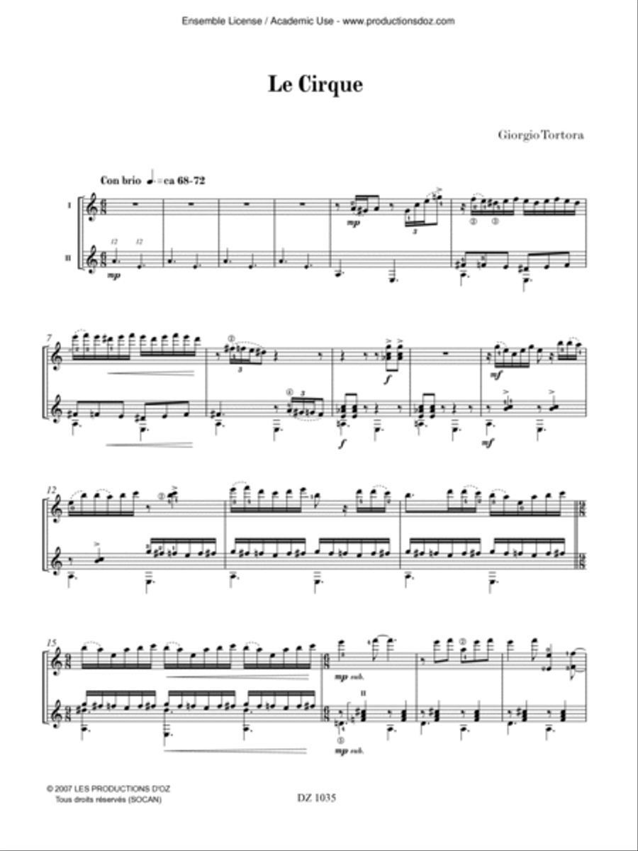 Le Cirque Classical Guitar scores gallery preview page 3