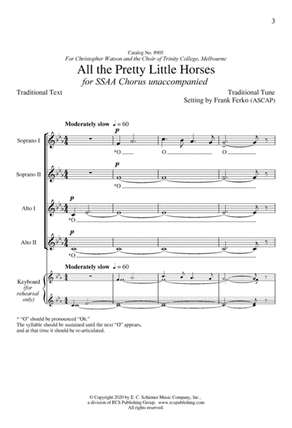 All the Pretty Little Horses: from "Four American Folk Songs"