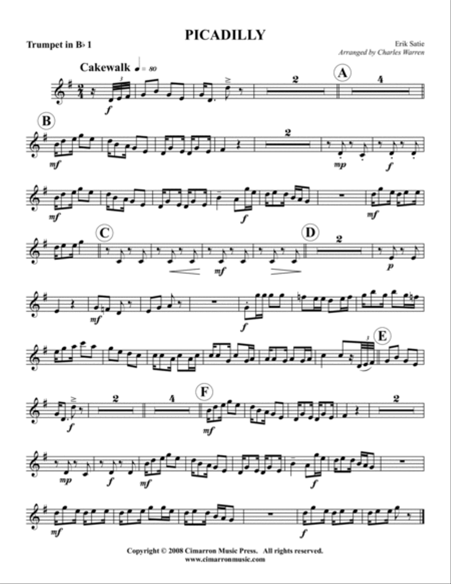 Piccadilly (1904) Brass Quintet scores gallery preview page 4