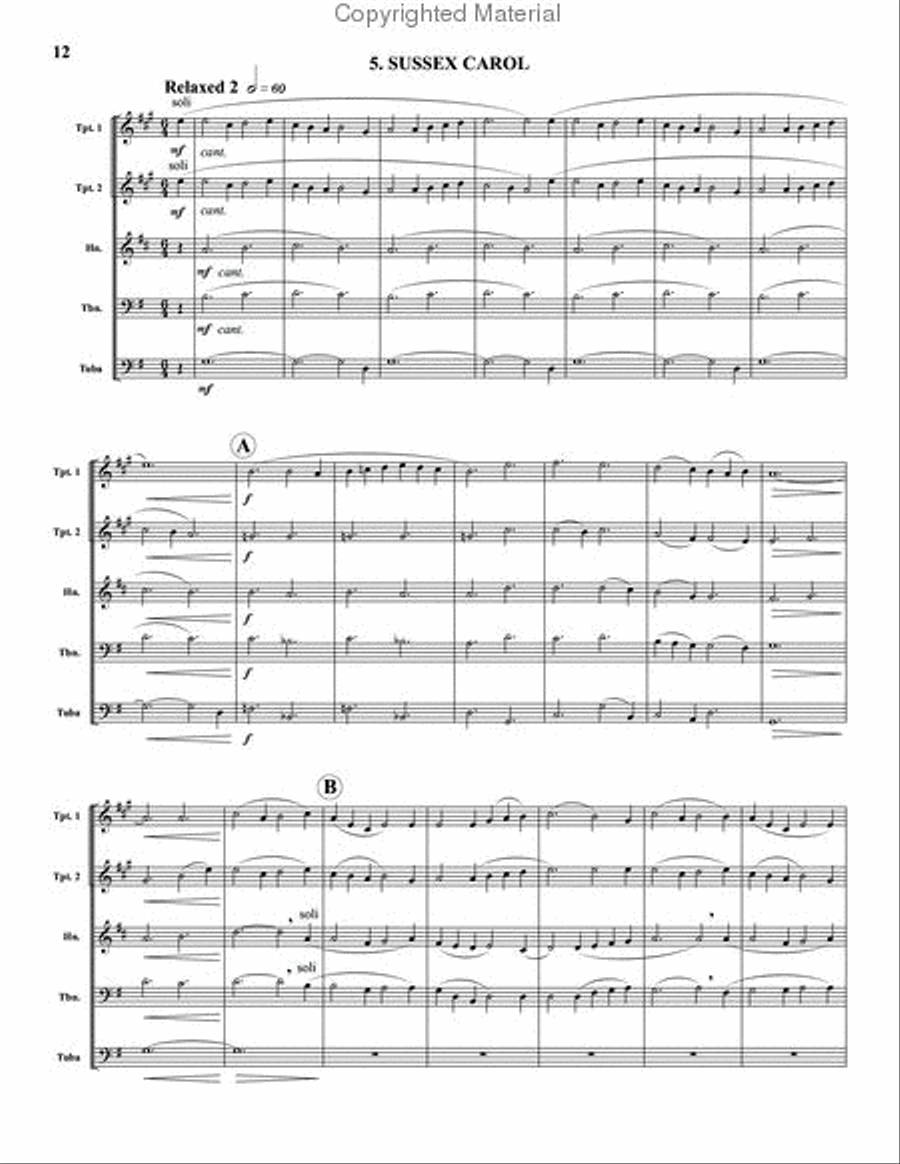 Carols for Brass, Set 1 Brass Quintet scores gallery preview page 6