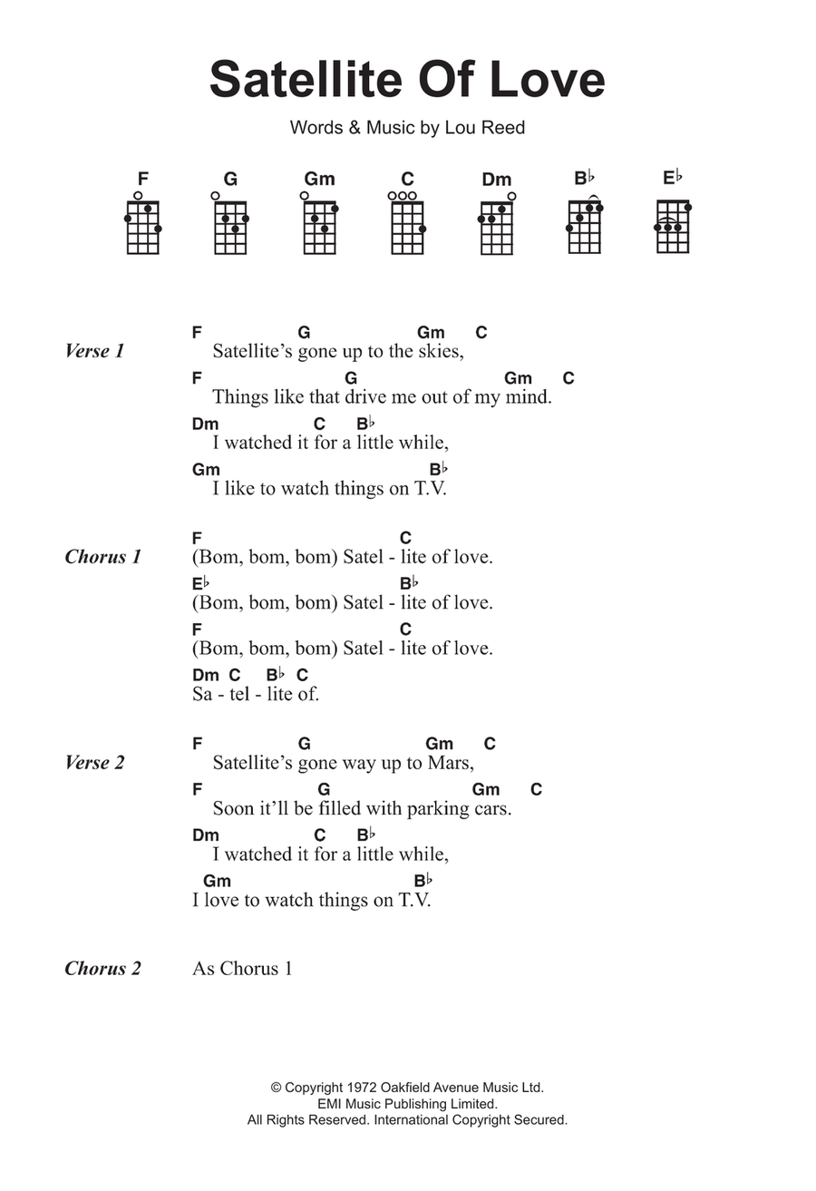 Satellite Of Love Ukulele scores gallery preview page 1