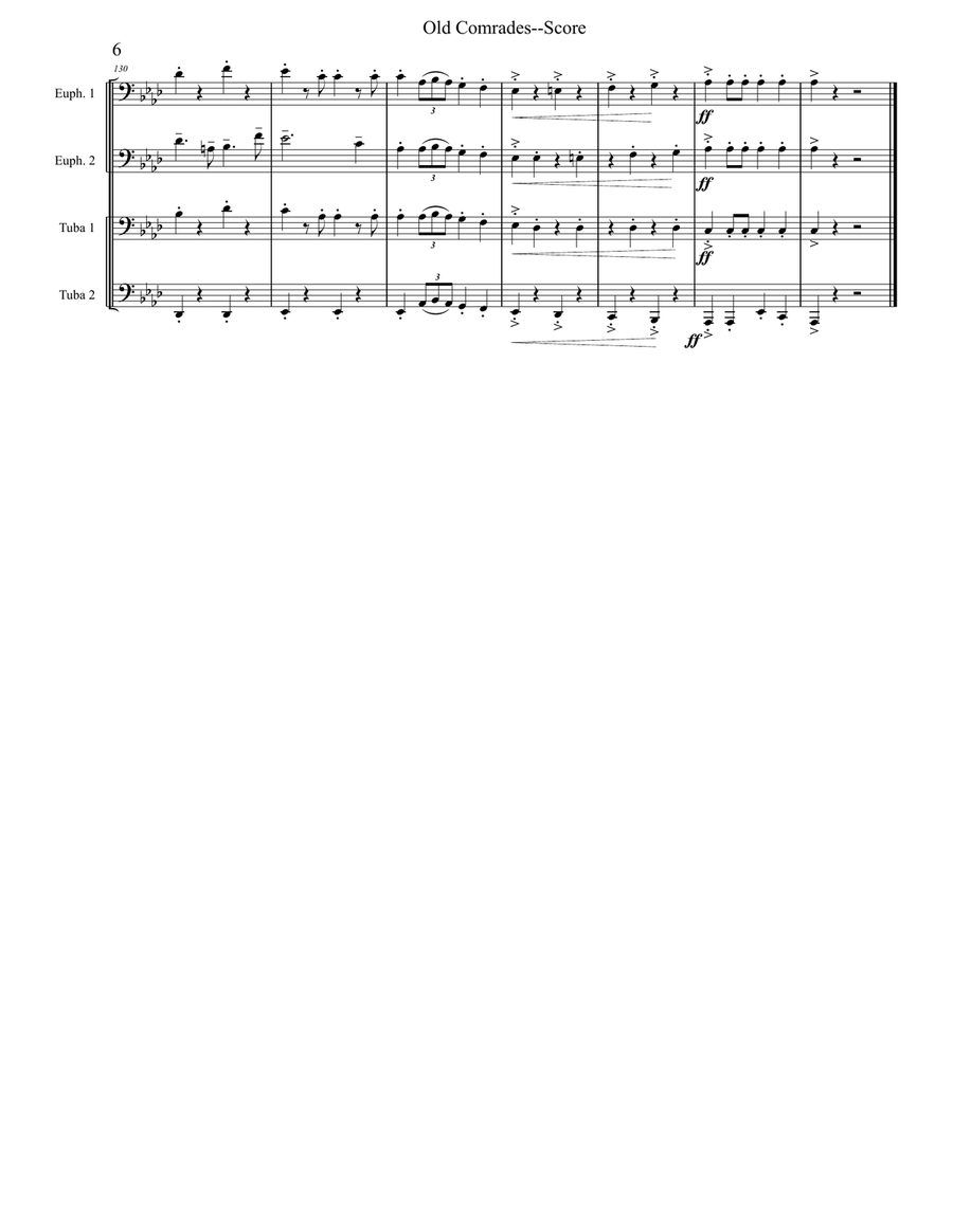 Old Comrades March - Tuba/Euphonium Quartet Brass Ensemble scores gallery preview page 6