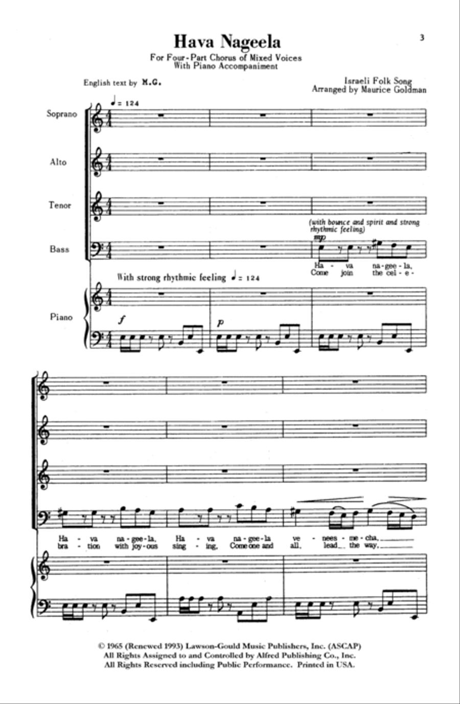 Hava Nageela 4-Part scores gallery preview page 13