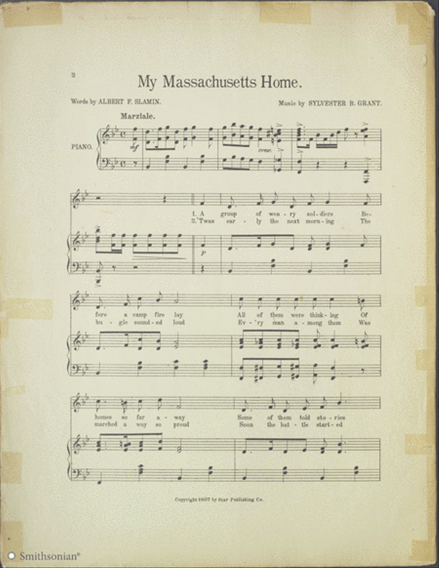 My Massachusetts Home My Massachusetts Home Piano, Vocal scores gallery preview page 2