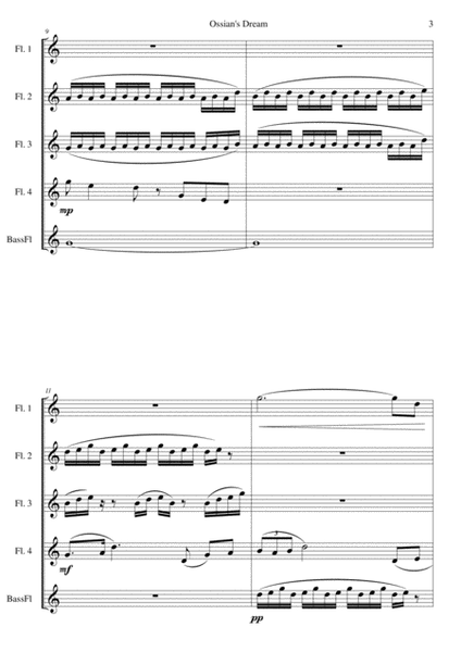 Ossian's Dream for Flute Choir (4 flutes and bass flute) - SCORE image number null