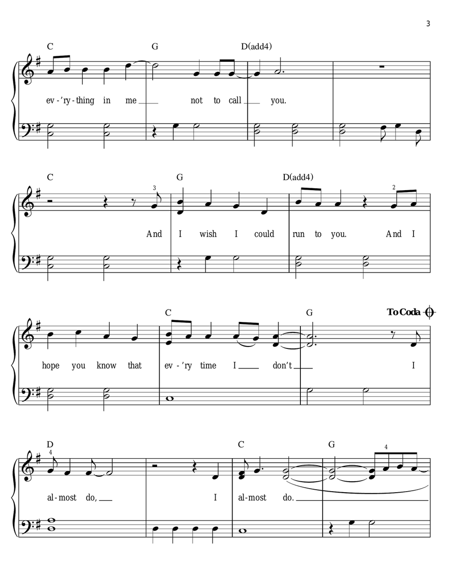I Almost Do Easy Piano scores gallery preview page 3