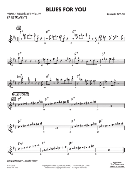 Blues for You - Sample Solo/Solo Sheet Eb Inst