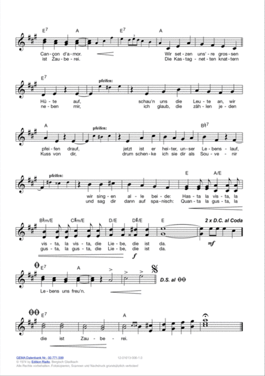 Aber am Abend, da spielt der Zigeuner Voice scores gallery preview page 5