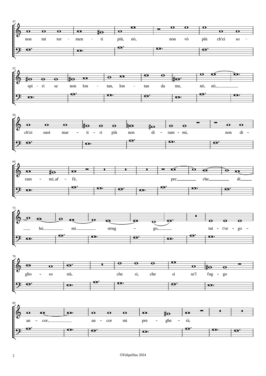 Amor, dov'è la fè (Lamento della Ninfa) Voice Solo scores gallery preview page 2
