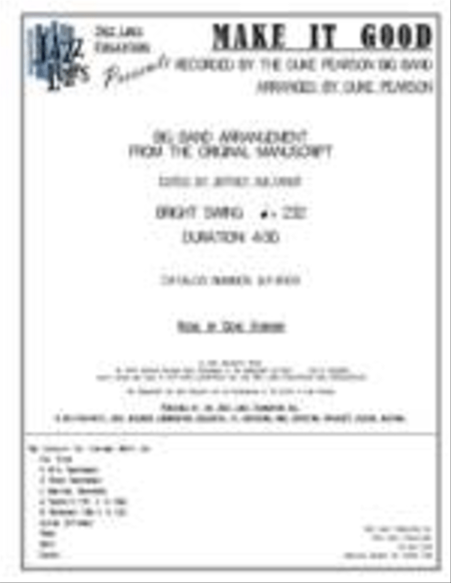 Make It Good Big Band scores gallery preview page 1