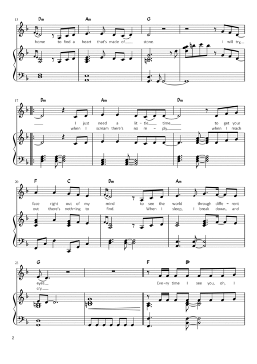 Fading Like A Flower (every Time You Leave) Voice scores gallery preview page 2