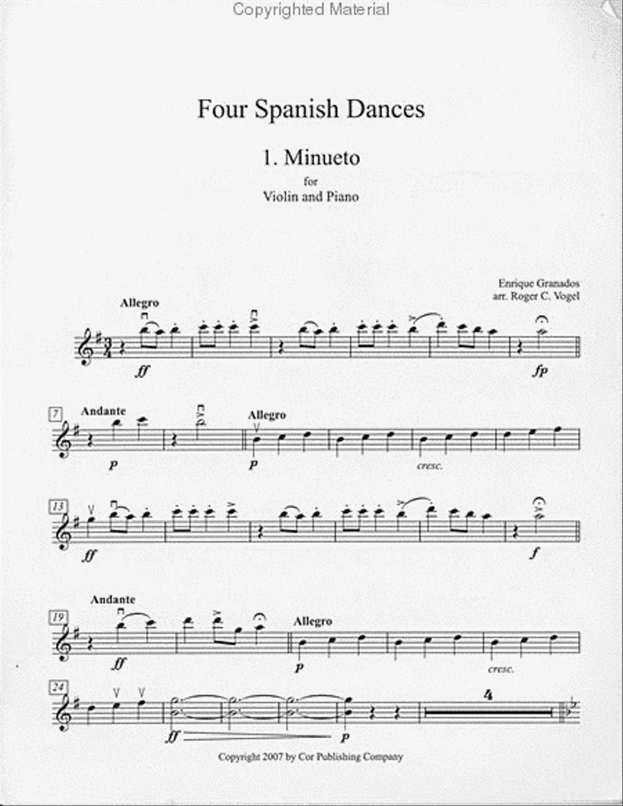 Four Spanish Dances (Roger Vogel) Violin Solo scores gallery preview page 2