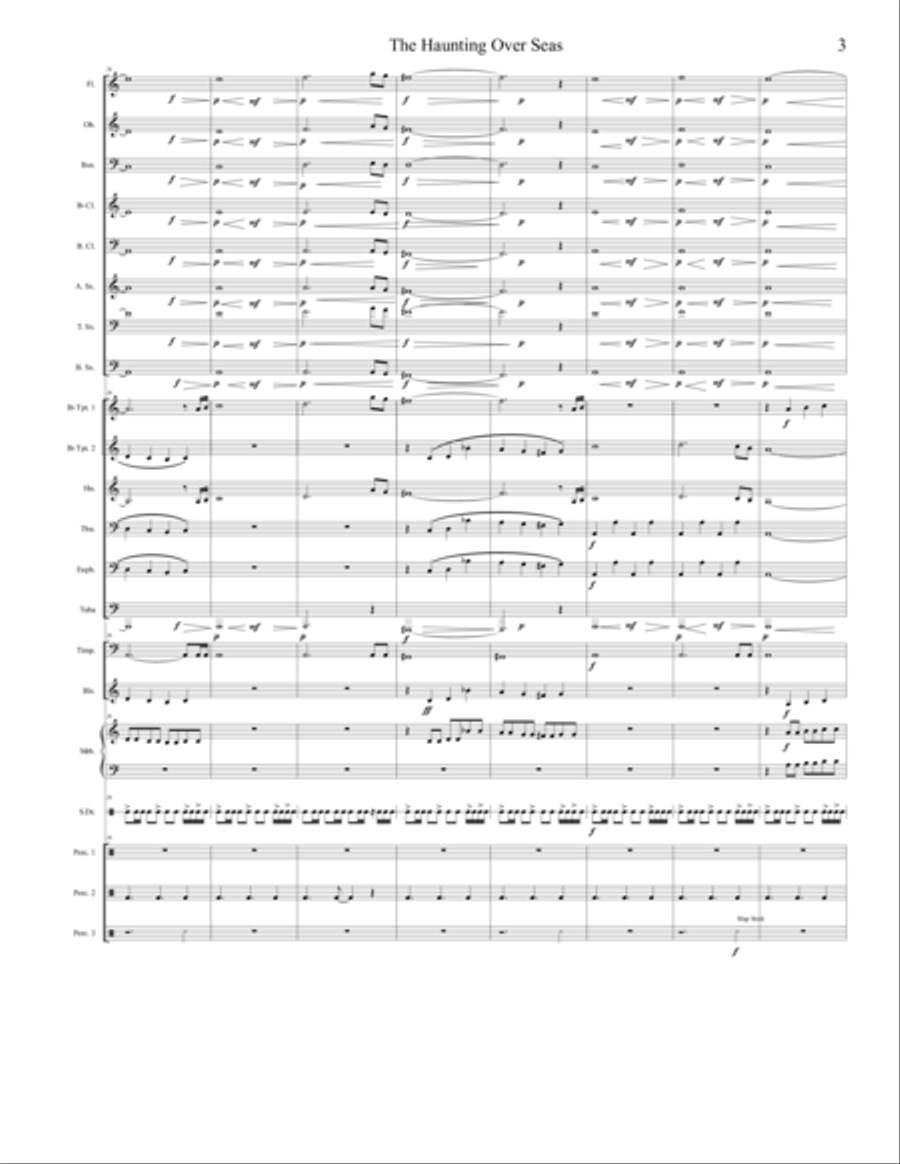 The Haunting Over Seas - Score Only Concert Band scores gallery preview page 3