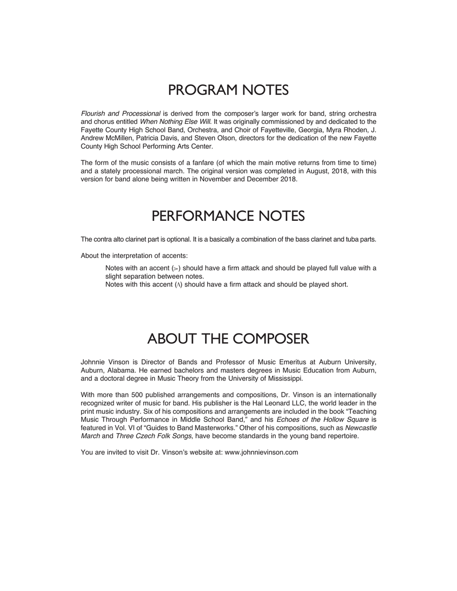Flourish and Processional - Conductor Score (Full Score) Concert Band scores gallery preview page 2