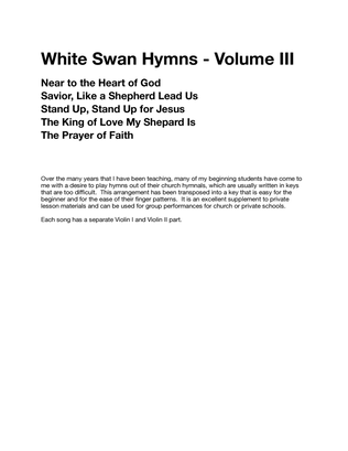 Book cover for White Swan Hymns - Violin, Volume III