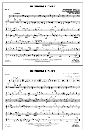 Blinding Lights (arr. Matt Conaway) - F Horn