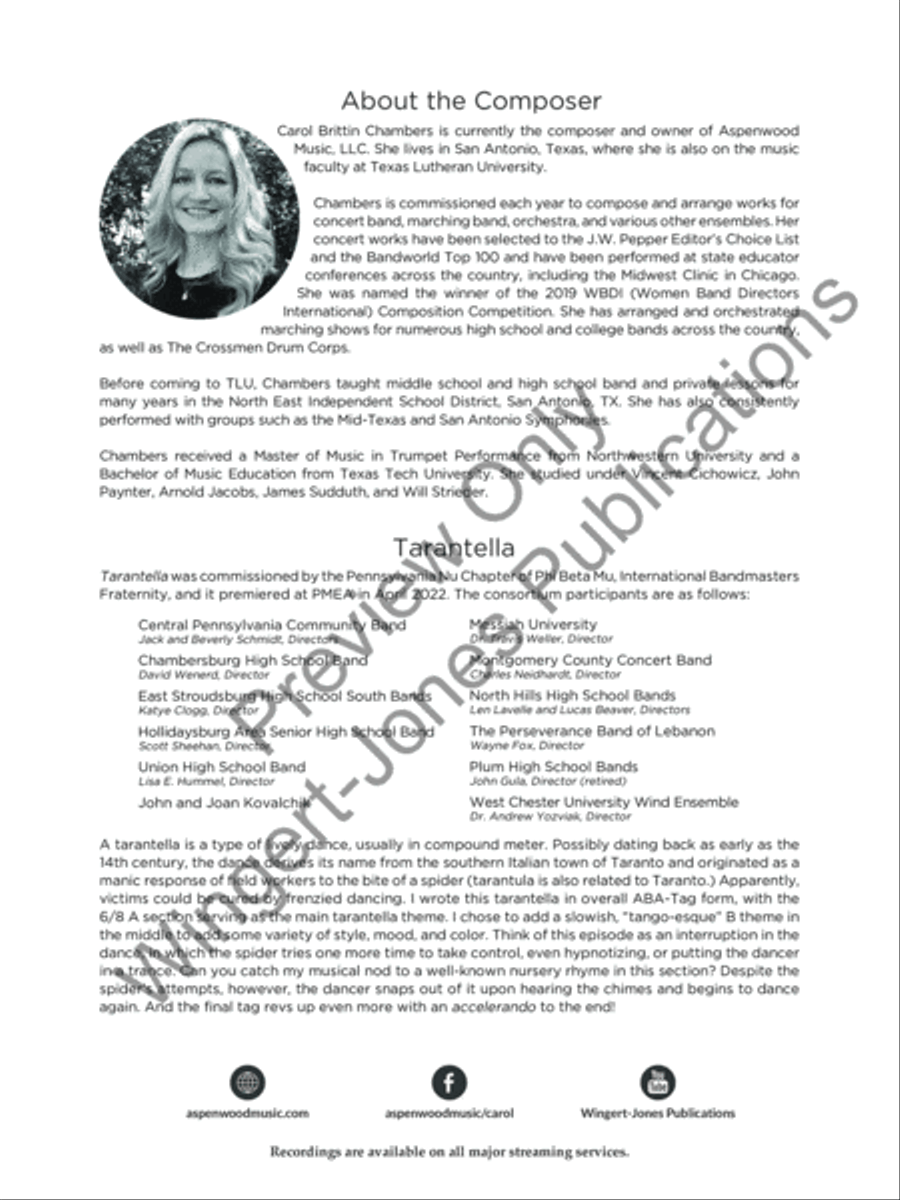 Tarantella Concert Band scores gallery preview page 3