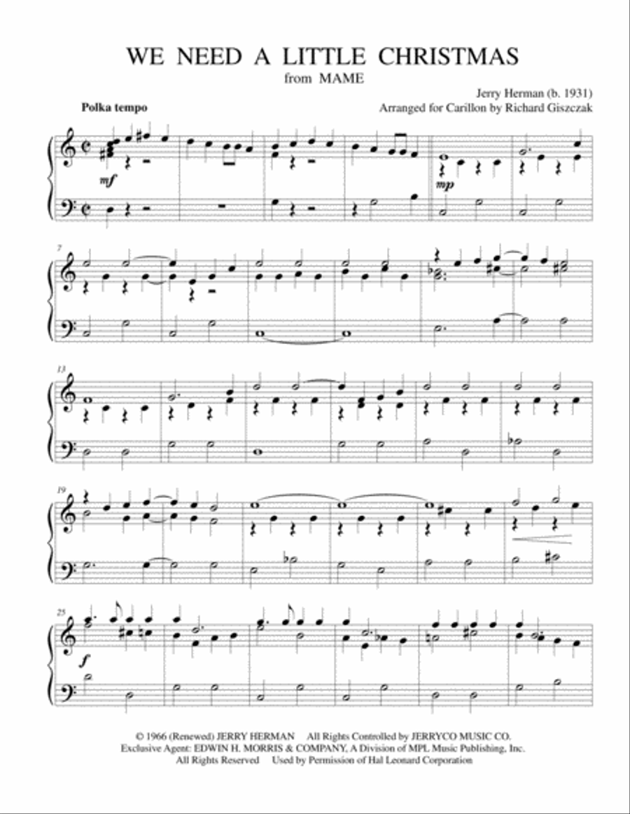 We Need A Little Christmas Carillon scores gallery preview page 1