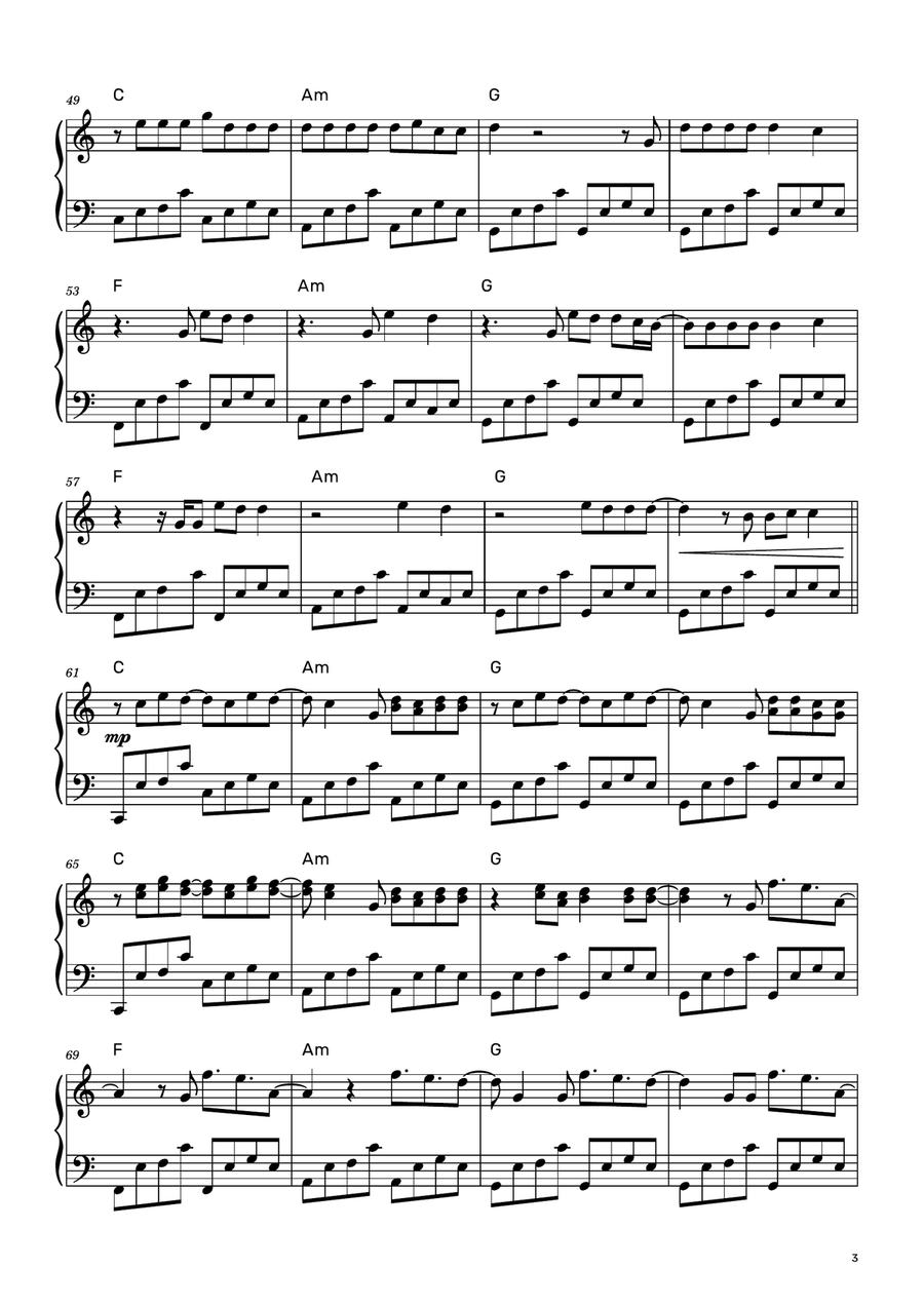 Loml Piano Solo scores gallery preview page 3
