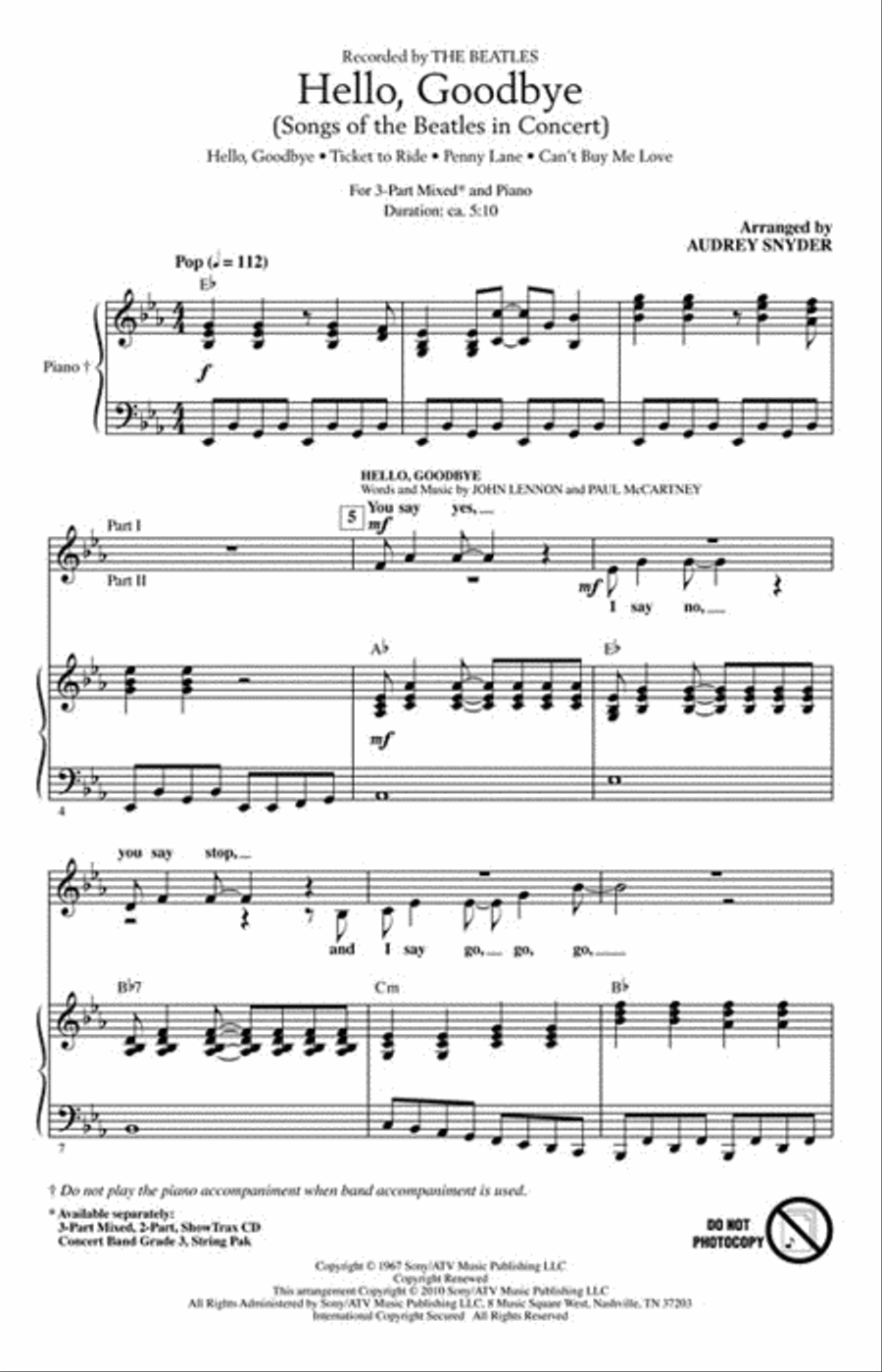 Hello, Goodbye 3-Part scores gallery preview page 2