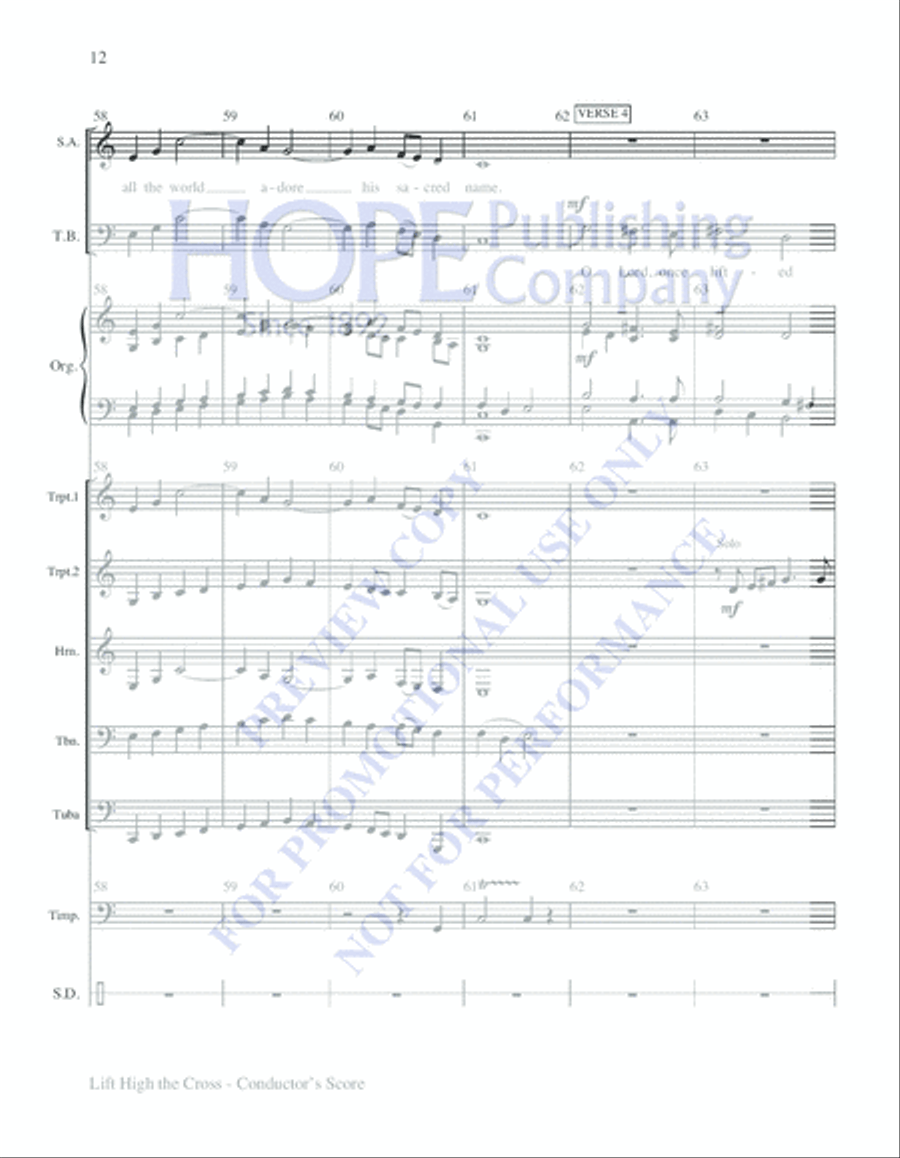 Lift High the Cross 4-Part scores gallery preview page 12