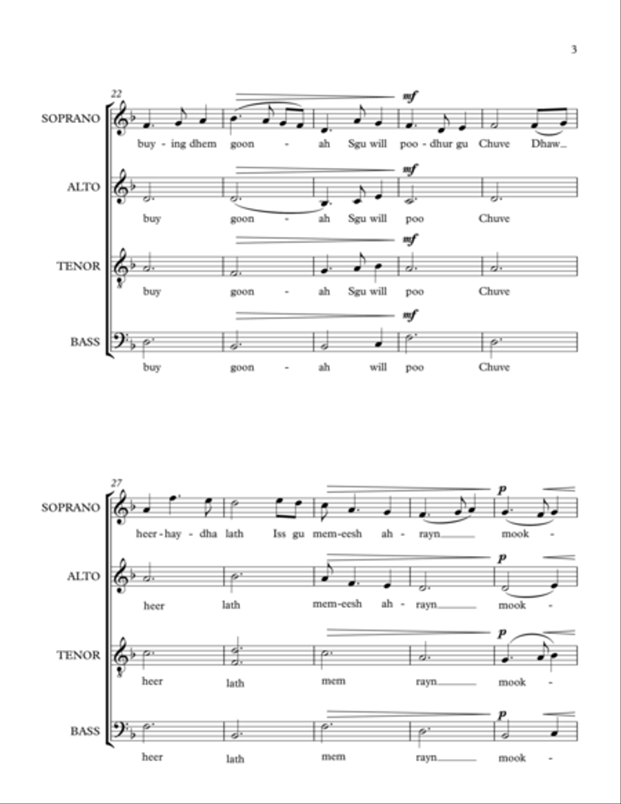 Eamann an Chnoic (a capella choir) 4-Part scores gallery preview page 3