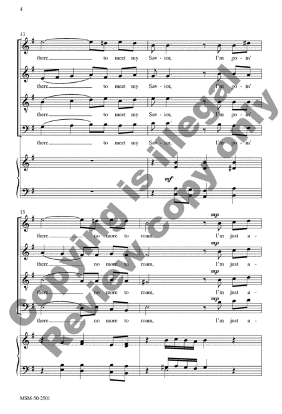 Poor Wayfarin' Stranger 4-Part scores gallery preview page 13