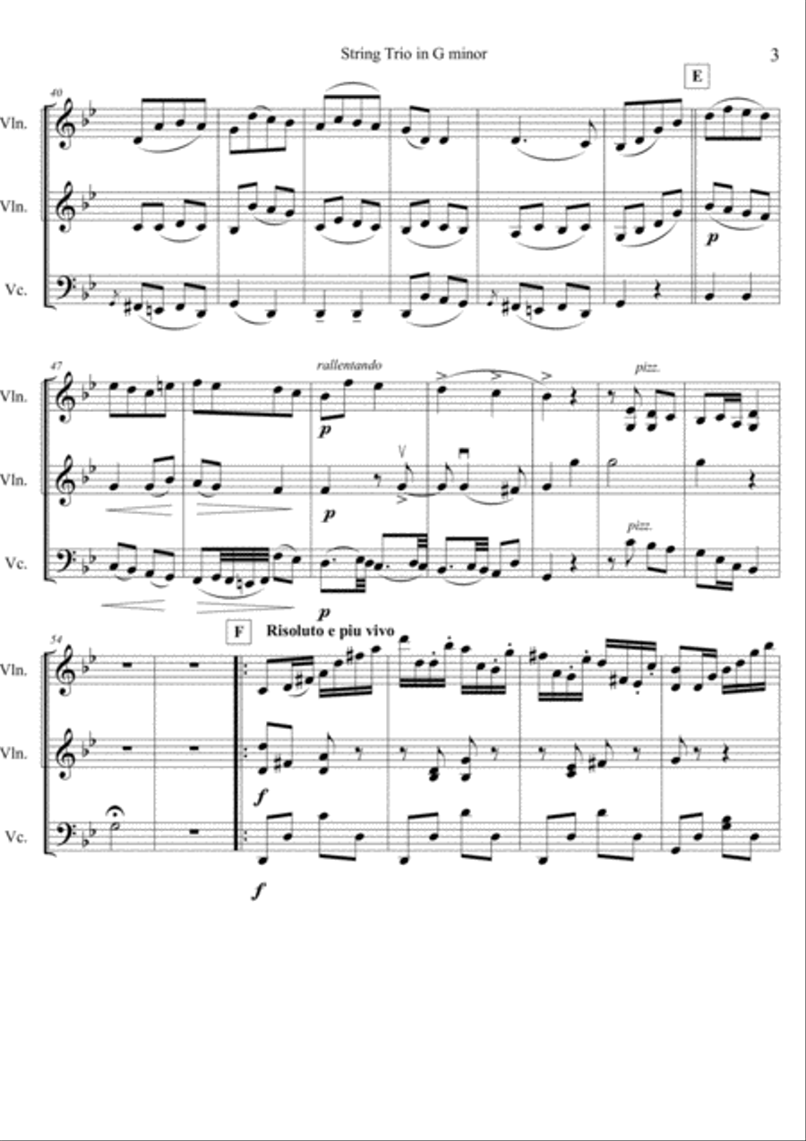 String Trio in G minor String Trio scores gallery preview page 5