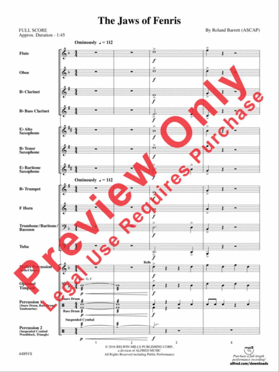 The Jaws of Fenris Concert Band scores gallery preview page 3