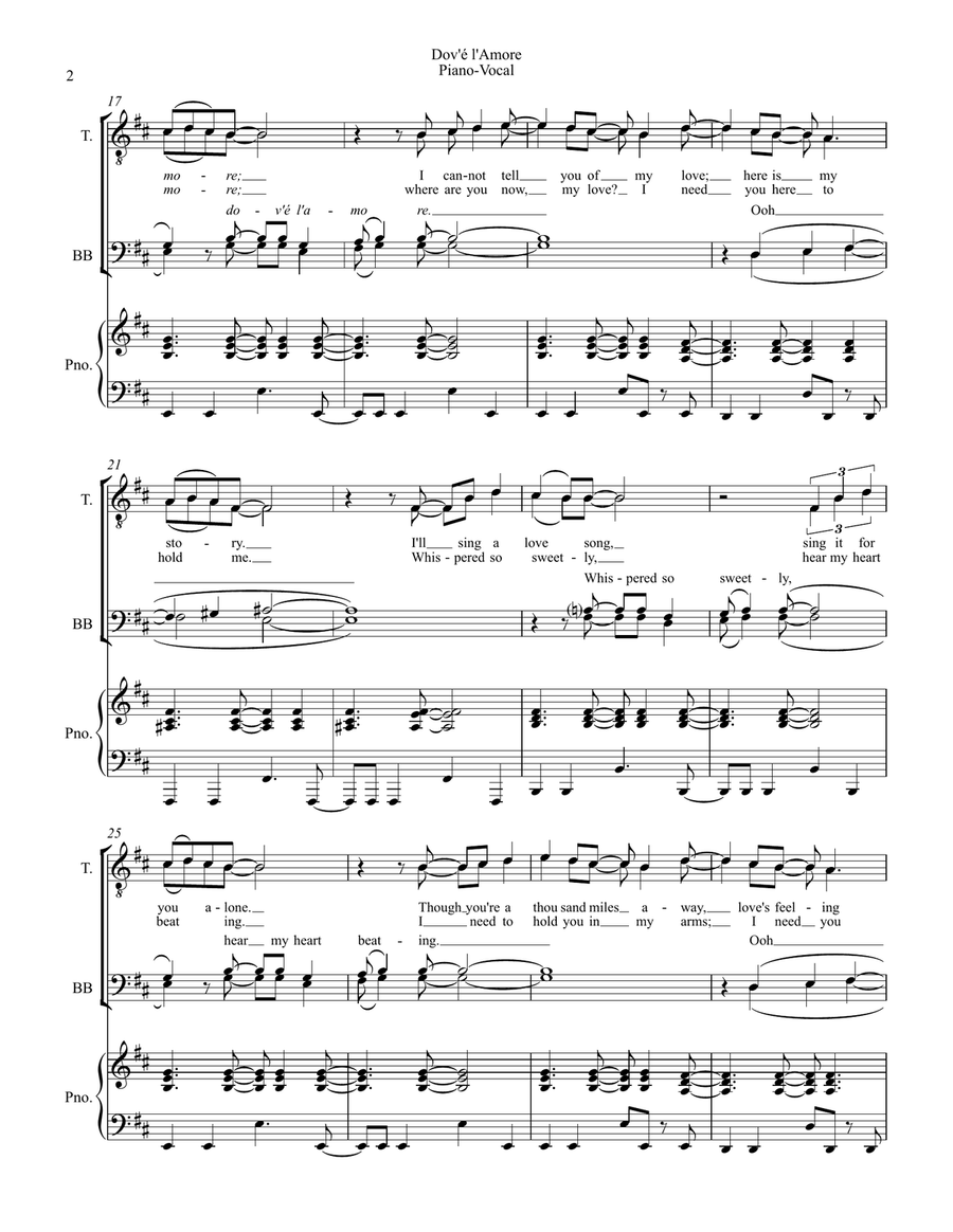 Dov'e L'amore TTBB scores gallery preview page 2