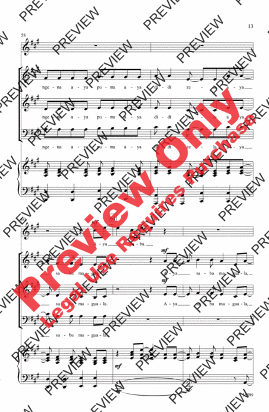 Aya Ngena Aya Ngena 3-Part scores gallery preview page 13
