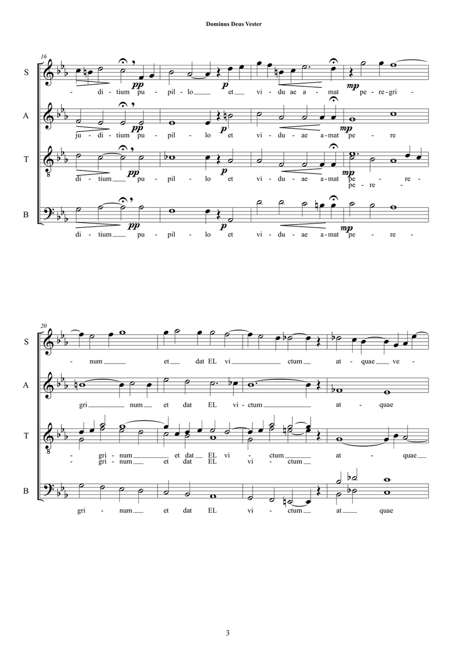 Dominus Deus Vester - Mootet for SATB a cappella 4-Part scores gallery preview page 3
