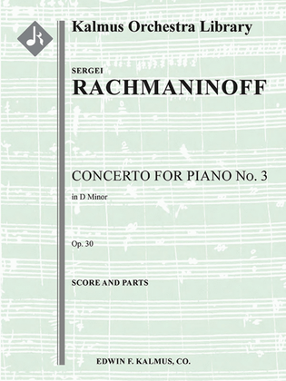 Book cover for Concerto for Piano No. 3 in D minor, Op. 30