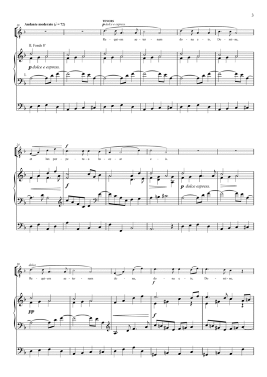 Requiem Op. 48 (Version for Soprano and Baritone solo, Mixed voices and Organ) Choir scores gallery preview page 3