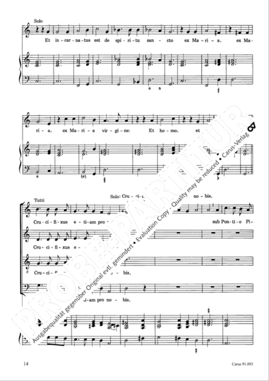 Missa brevis 4-Part scores gallery preview page 17