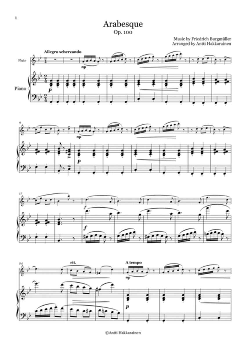 Arabesque Op. 100 - Flute & Piano
