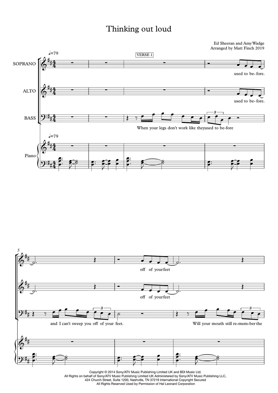 Thinking Out Loud 3-Part scores gallery preview page 1