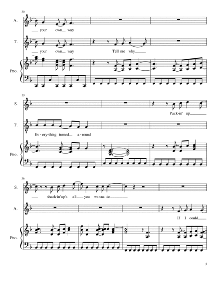 Go Your Own Way 4-Part scores gallery preview page 5