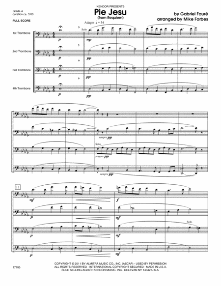 Pie Jesu (from Requiem) - Full Score