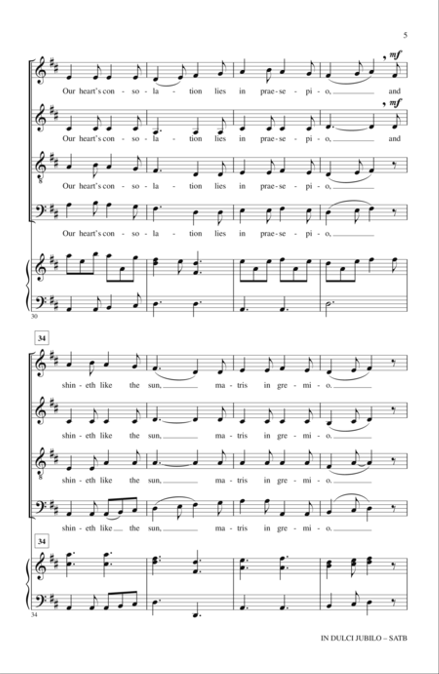 In Dulci Jubilo 4-Part scores gallery preview page 4