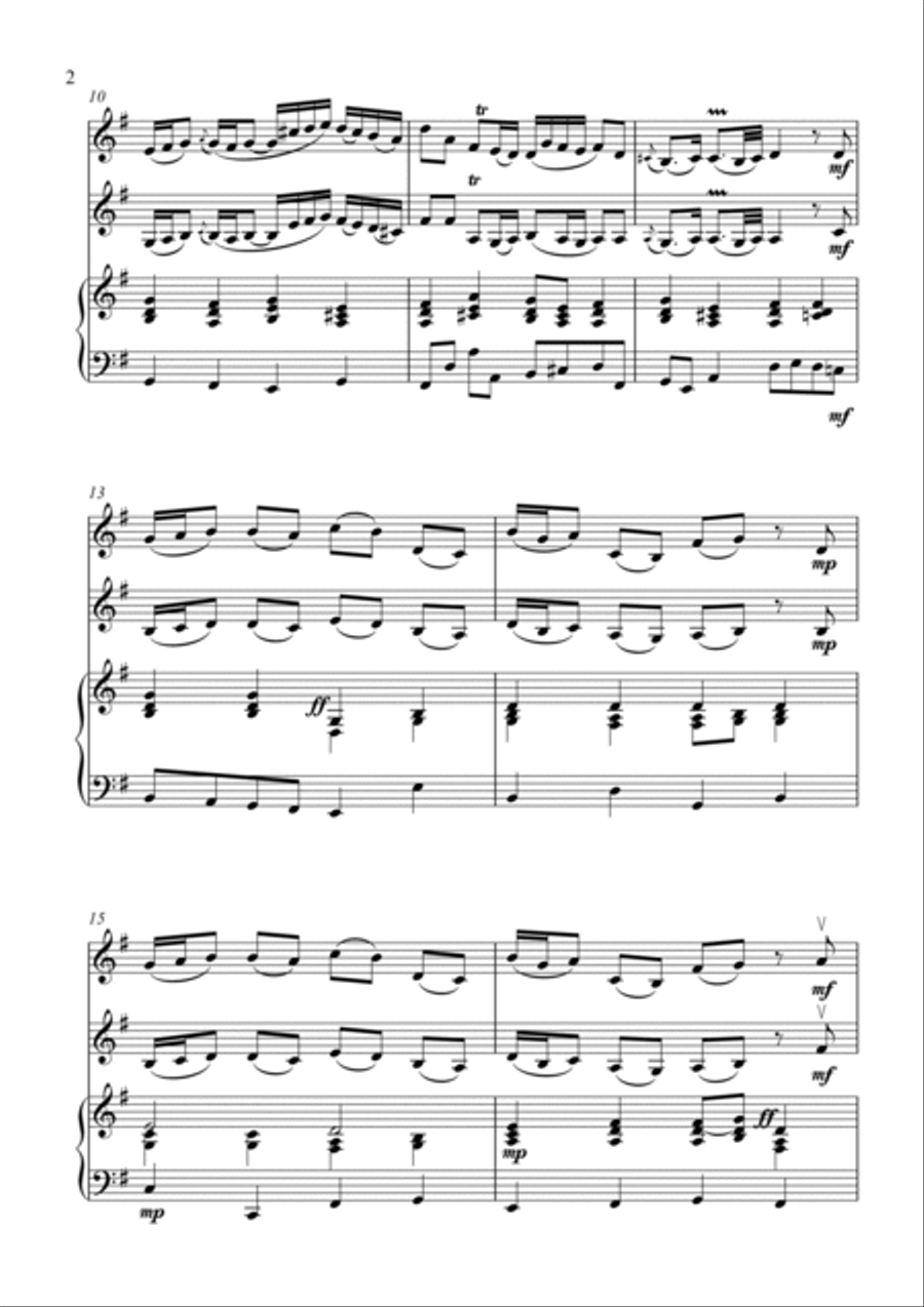Sleepers Awake! (Wachet Auf!) (BWV 140) - for 2 Violins & Piano (Part of 