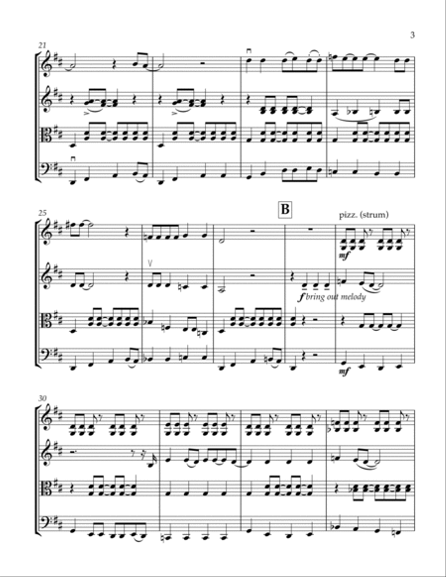 Crazy Little Thing Called Love String Quartet scores gallery preview page 4