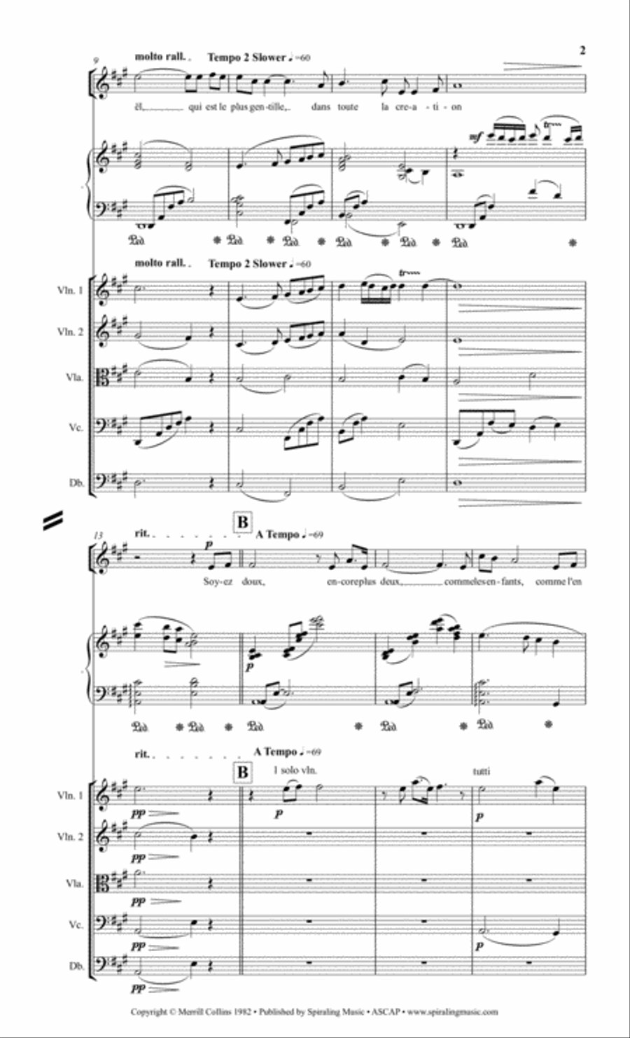 Soyez Gentille Piano Vocal with Strings in a SCORE Small Ensemble scores gallery preview page 3