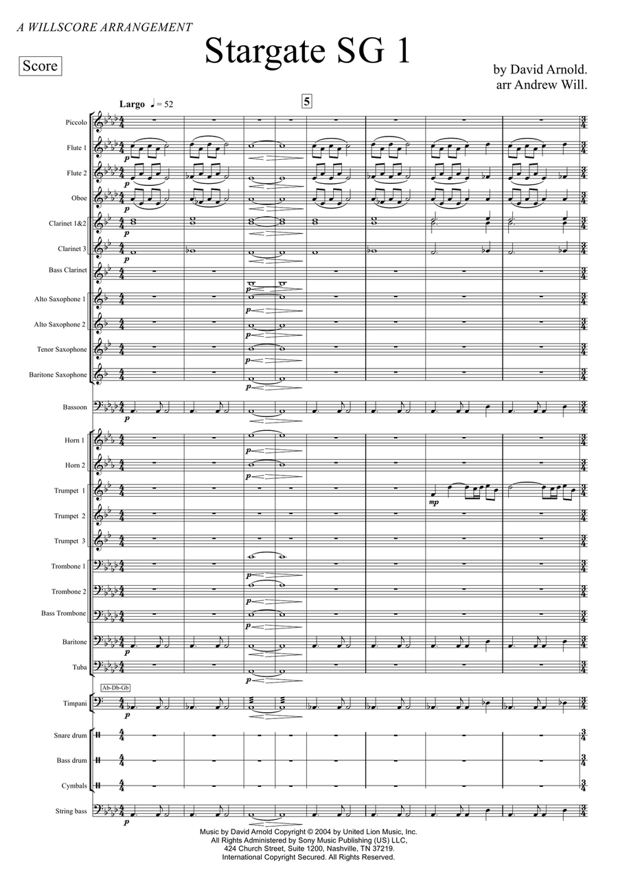 Stargate Sg-1 Main Title Large Ensemble scores gallery preview page 1