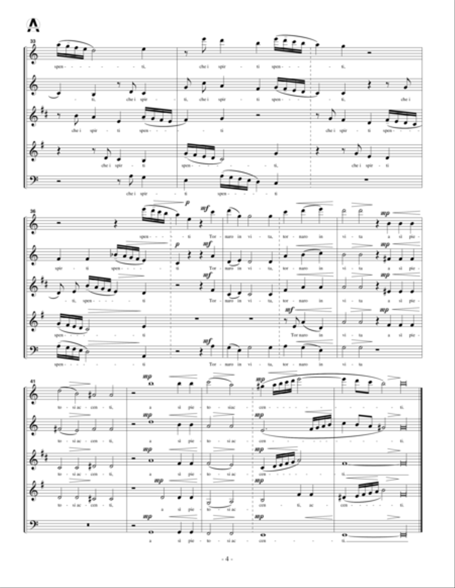 Io parto e non più dissi (for woodwind quintet) Woodwind Quintet scores gallery preview page 6
