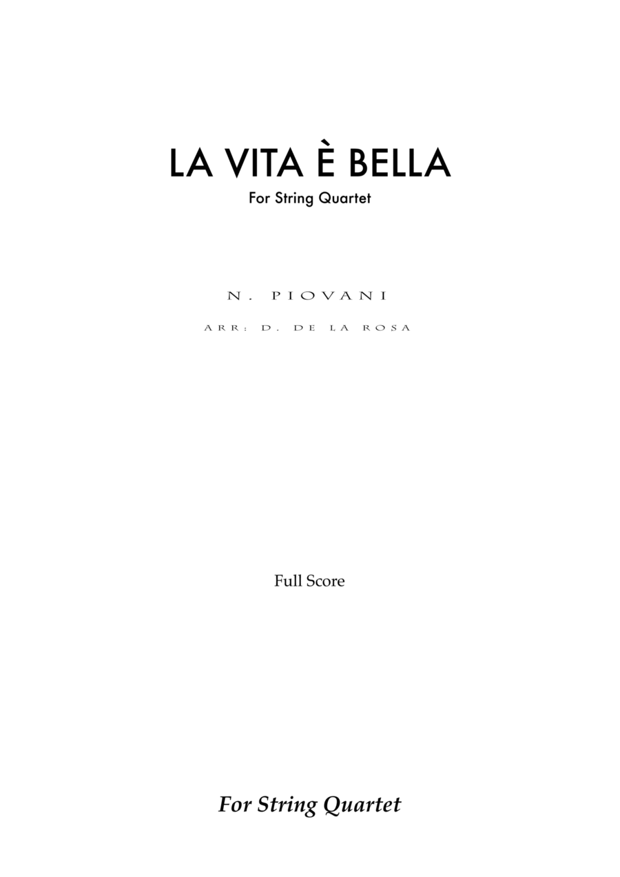 Life Is Beautiful (la Vita E Bella) String Quartet scores gallery preview page 1