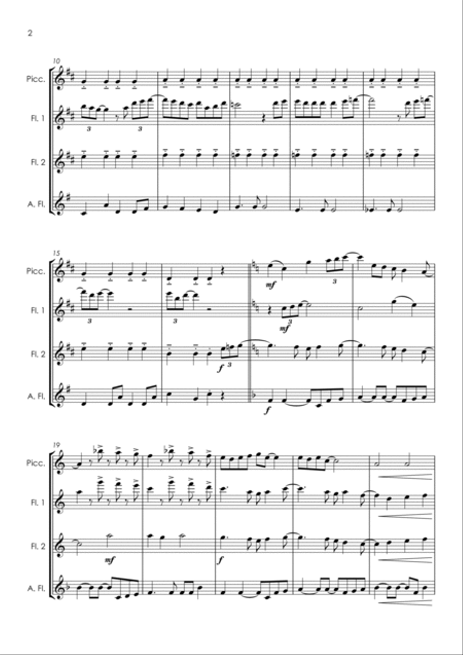 Penny Lane Flute Quartet scores gallery preview page 6
