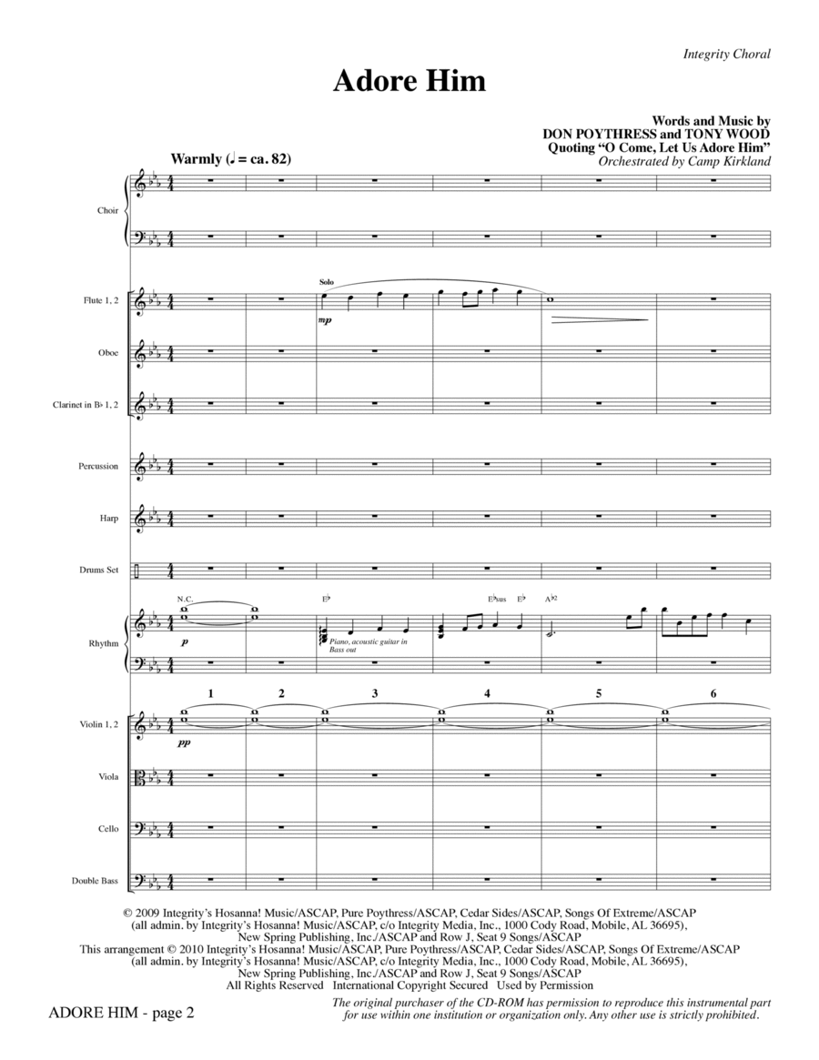Adore Him - Full Score Choir scores gallery preview page 1