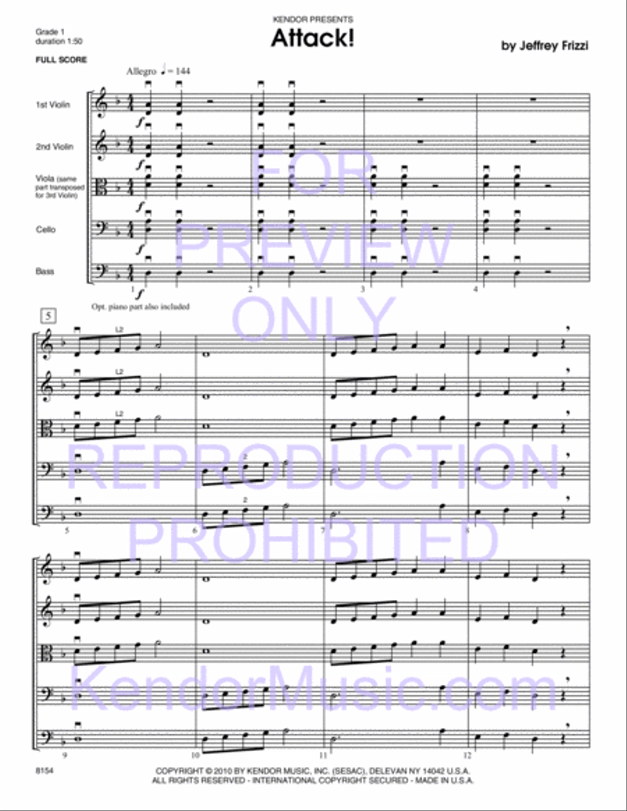 Attack! (Full Score) String Orchestra scores gallery preview page 2