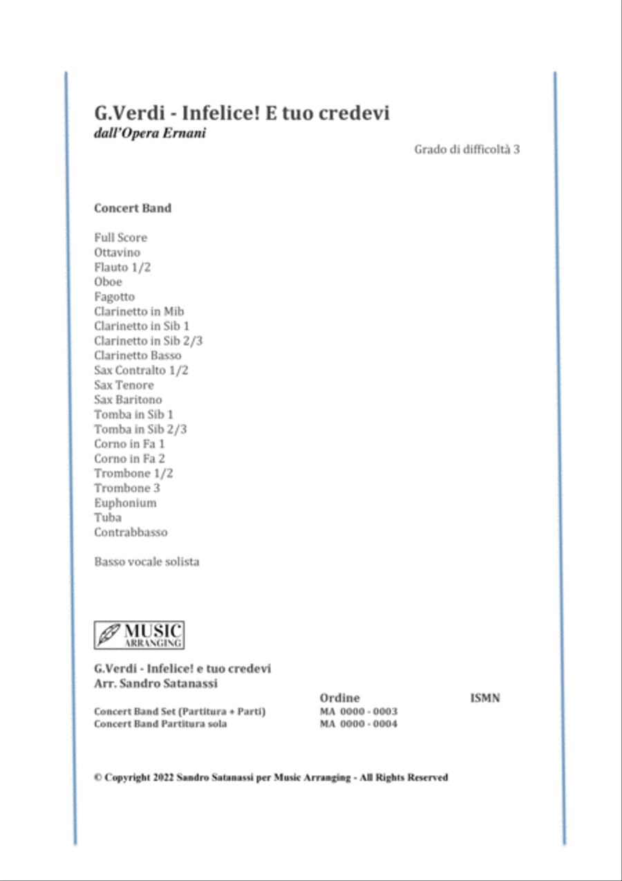 Infelice! e tuo credevi Infelice! e tuo credevi Concert Band scores gallery preview page 4